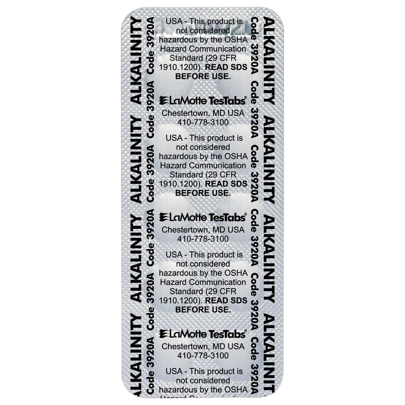 LaMotte 3920A-J Visual Grade TesTabs, Alkalinity, 100 ct.