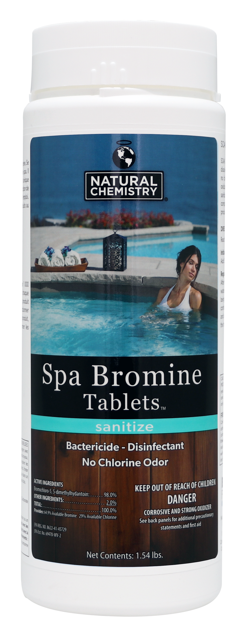 1.54 LB Natural Chemistry Spa Bromine Tablets Sanitize For Hot Tubs & Spas 04209