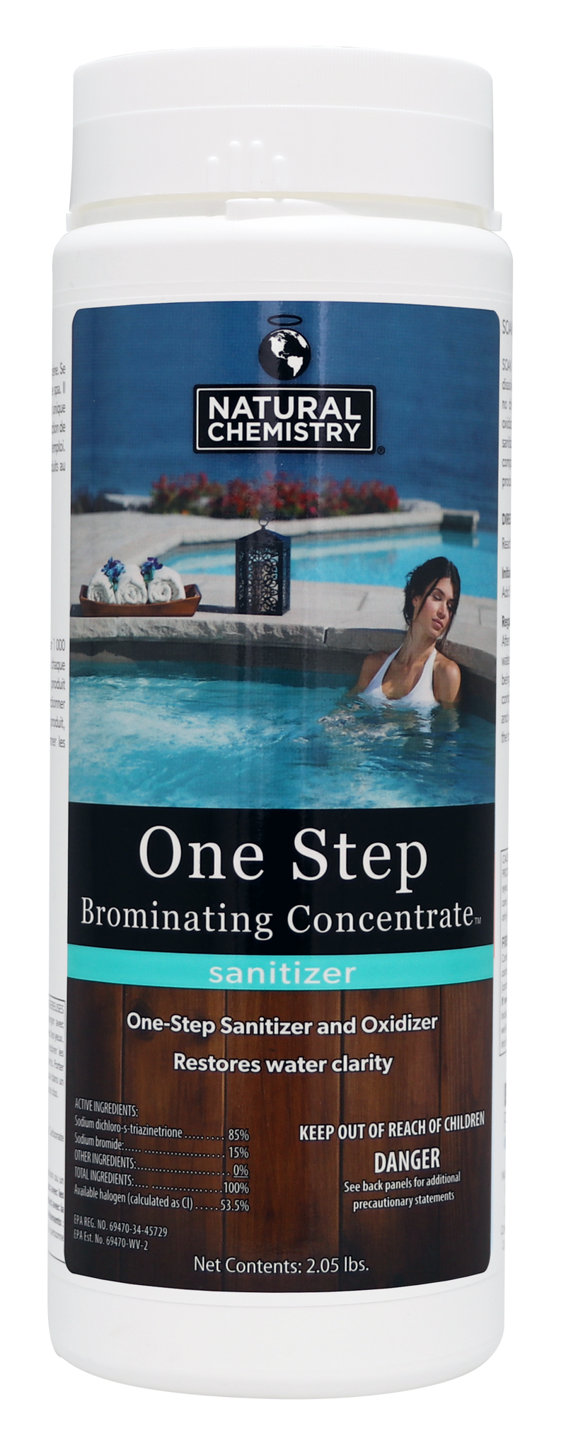 2.05 LB Natural Chemistry One-Step Brominating Concentrate Sanitizer For Hot Tubs & Spas 04214