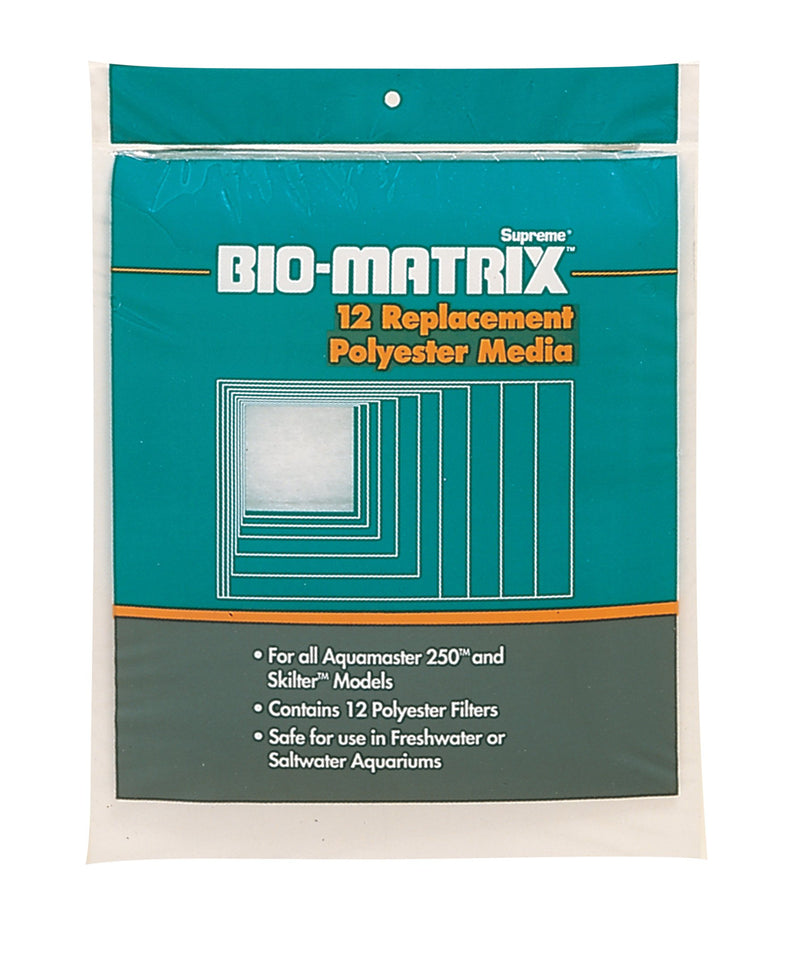 Supreme Aquarium 11812 Bio-matrix 12-Pack of Polyester/Carbon Filters - Fits Model Skilter 250 mfg: 01031 & model Skilter 400 mfg: 01033