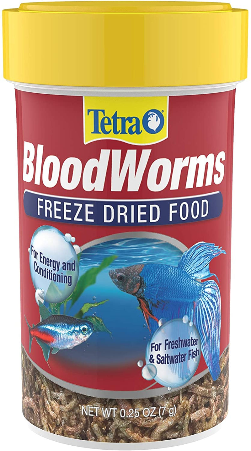 Tetra BloodWorms Freeze Dried Fish Food For Aquariums & Fish Tanks Blood Worms - 0.92 OZ