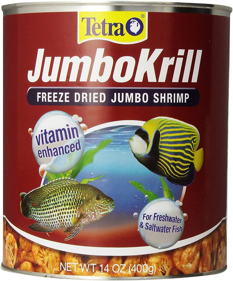 Tetra JumboKrill Freeze Dried Jumbo Shrimp Fish Food For Aquariums & Fish Tanks -18 OZ