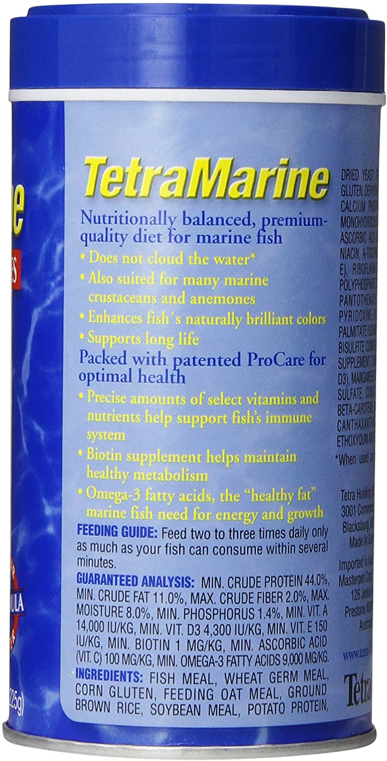 TetraMarine Saltwater Granules Food for Fish Tanks & Aquariums - 7.94 OZ