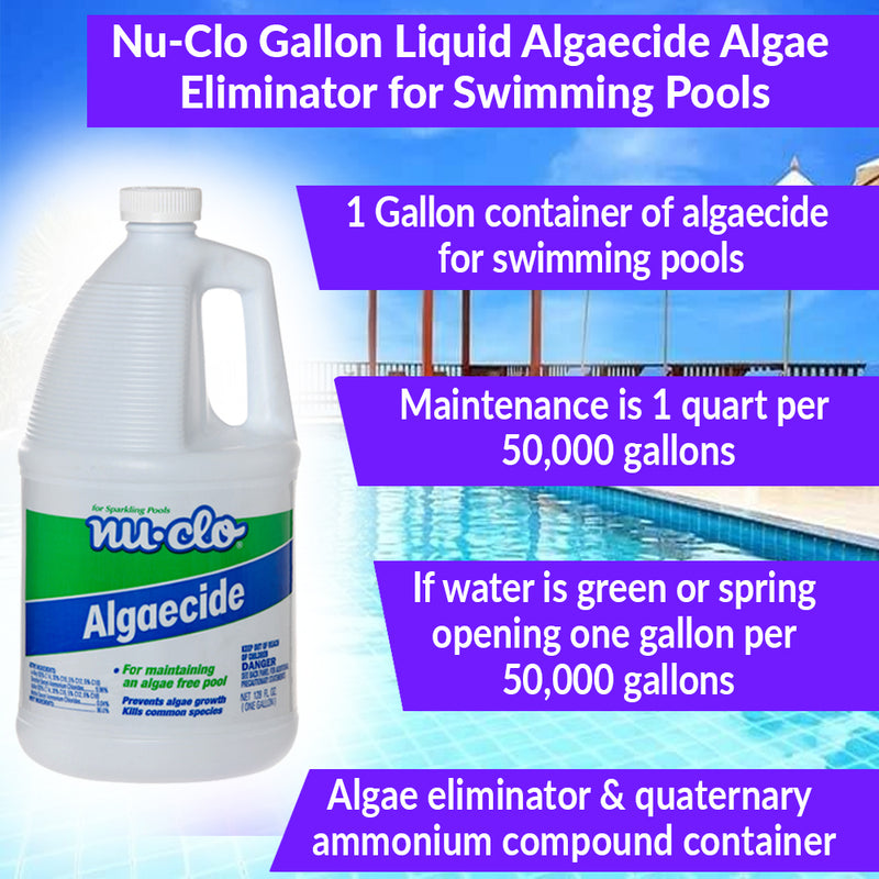 Gallon Nu-Clo Algaecide Liquid Algae Eliminator For Pools 2003