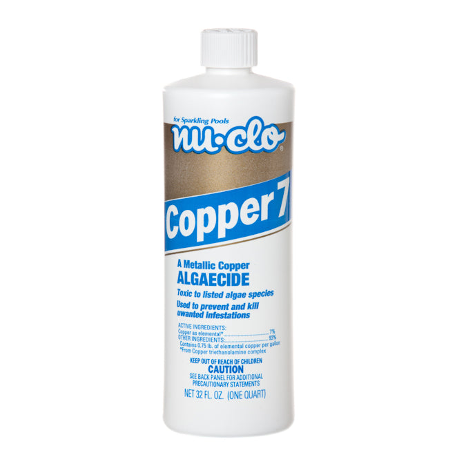 Quart Nu-Clo Copper 7 Algaecide For Pools Hot Tubs & Spas - Liquid Metallic Copper Algae Killer - 2010