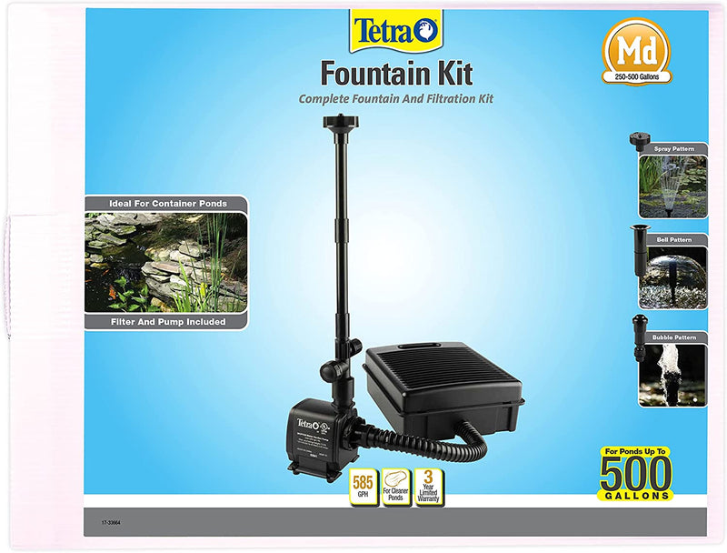 Tetra Filtration Fountain Kit 500 GPH For Complete Setup for 250-500 Gallon Ponds or Fountains