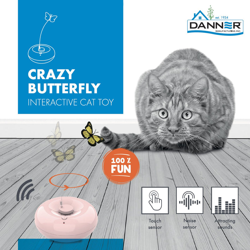 Danner Home Collection Crazy Butterfly Interactive Cat Toy Pink - MFG