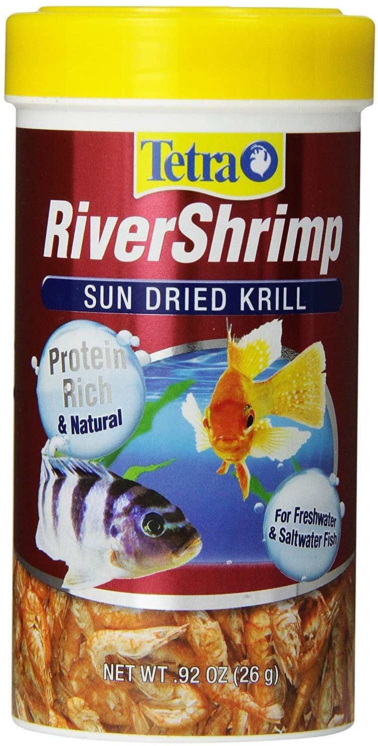 Tetra RiverShrimp Dried Shrimp Fish Food For Aquariums & Fish Tanks -1.13 OZ