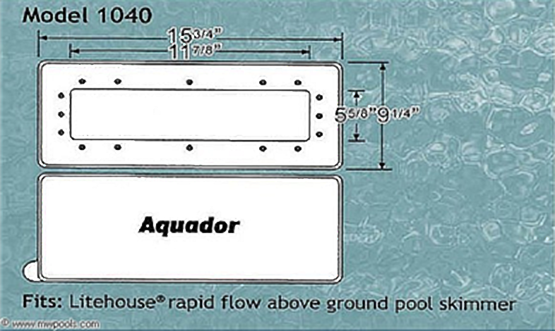 Aquador 1040 Winterizing Skimmer Closure Cover Plate For Litehouse Rapid Flow Above Ground Pools