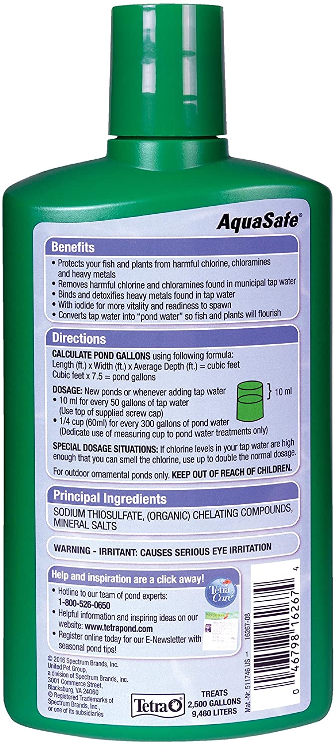 Tetra Pond AquaSafe Liquid Water Conditioner & Dechlorinator - 16.9 oz