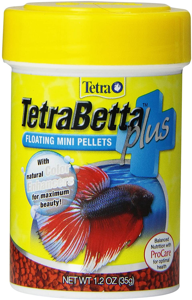 Tetra TetraBetter Plus Floating Mini Pellets Betta Food For Aquariums & Fish Tanks - 1.2 OZ