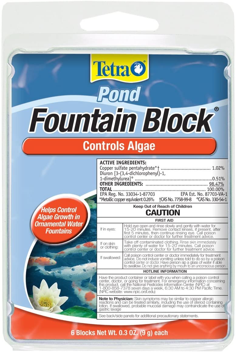 Tetra Pond Fountain Block Controls Algae Growth For Clear Water - 6 Pack