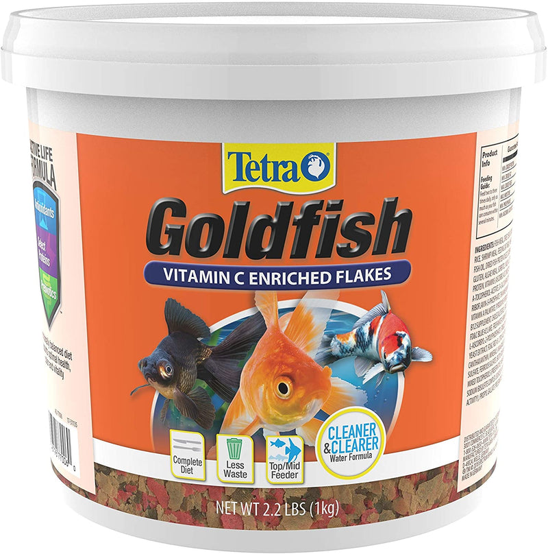 Tetra Goldfish Fish Flakes Balanced Diet Daily For Aquariums & Fish Tanks - 2.2 LB