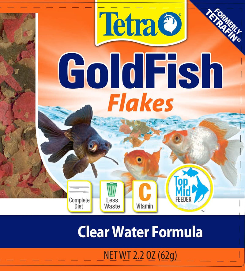 Tetra Goldfish Fish Flakes Balanced Diet Daily For Aquariums & Fish Tanks -2.2 OZ