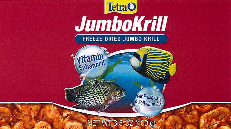 Tetra JumboKrill Freeze Dried Jumbo Shrimp Fish Food For Aquariums & Fish Tanks -3.5 OZ