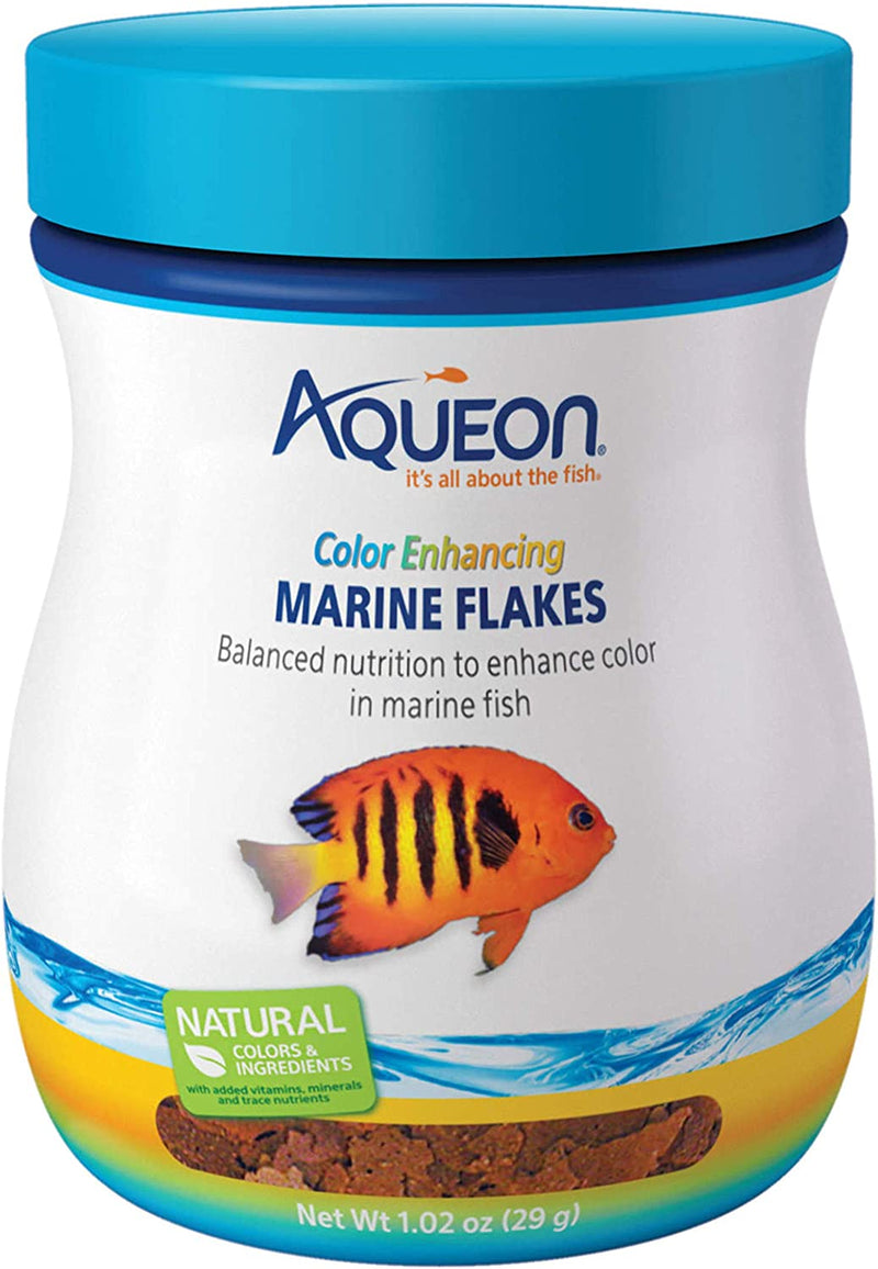 Aqueon Marine Flake Food Color Enhancing Marine Flakes Saltwater- 1.02 OZ