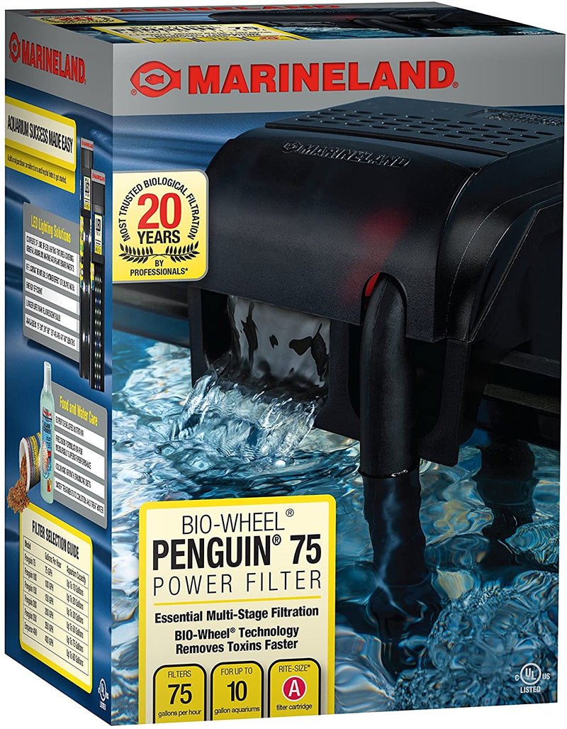 Marineland Penguin 75 Power for 10 Gallon or Below Aquariums & Fish Tanks 75 GPH