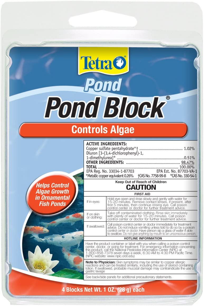 Tetra Pond Block Controls Algae Growth For Ornamental Fish Ponds - 4 Pack