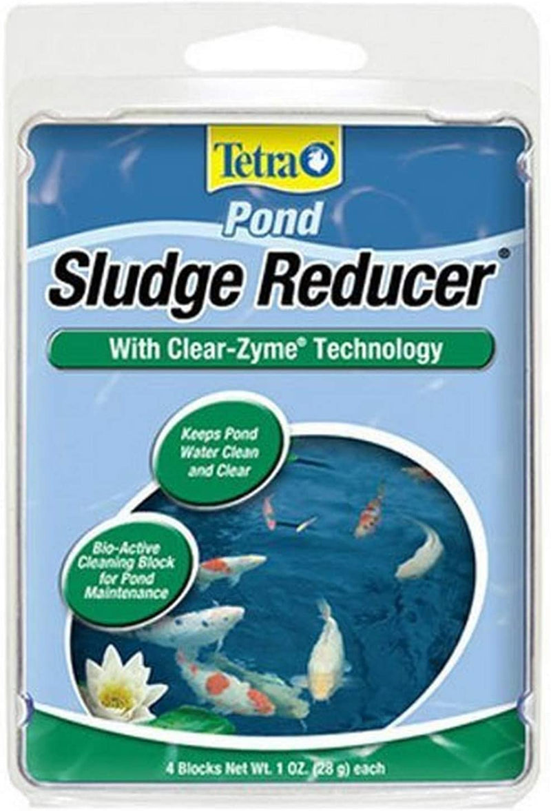 Tetra Pond Sludge Reducer W/ Clear-Zyme Bio-Active Cleaning Block - 4 Pack