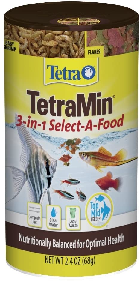 Tetra TetraMin 3-IN-1 Select-A-Food Fish Food Flakes For Aquariums & Fish Tanks - 2.4 OZ