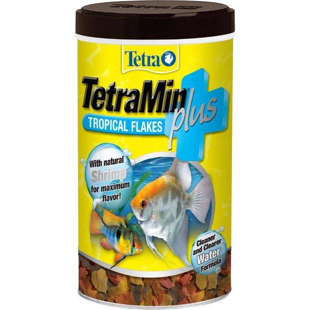 TetraMin Plus Tropical Flakes W/ Natural Shrimp For Aquariums & Fish Tanks - 7.06 OZ